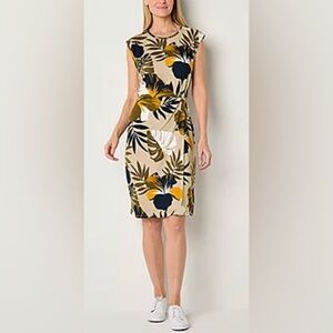 NEW Liz Claiborne Womens Short Sleeve Floral T-Shirt Dress. Large